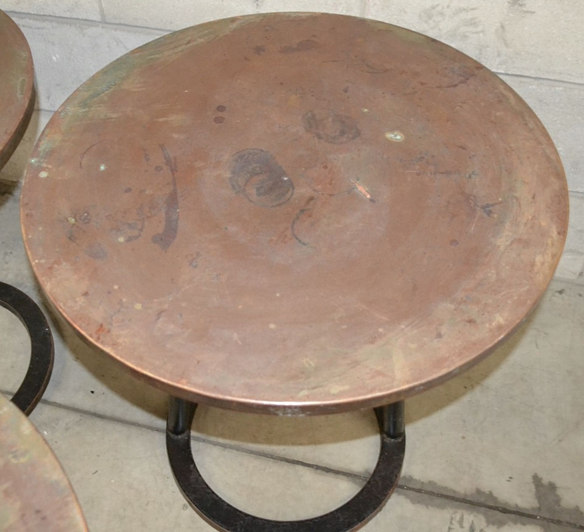 3 x Copper Topped Round Bar Tables - Dimensions: 60cm Diameter, Height 62cm - Bild 3 aus 6