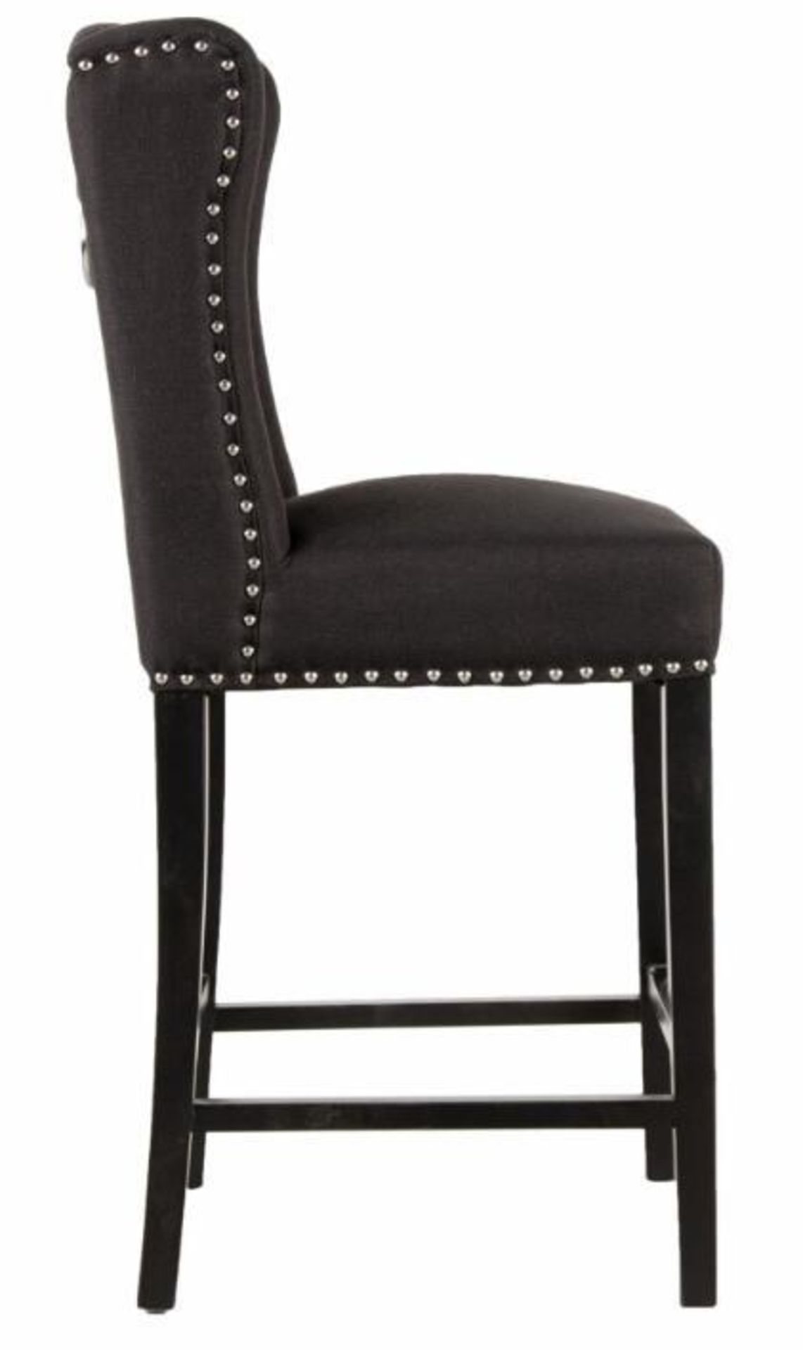 2 x HOUSE OF SPARKLES Luxury Wing Back Bar Stools Richly Upholstered In Black Velvet - Brand New - Image 4 of 8