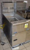 1 x Pitco Twin Basket Single Chamber Commercial Fryer - Natural Gas Stainless Steel Fryer - H85 x