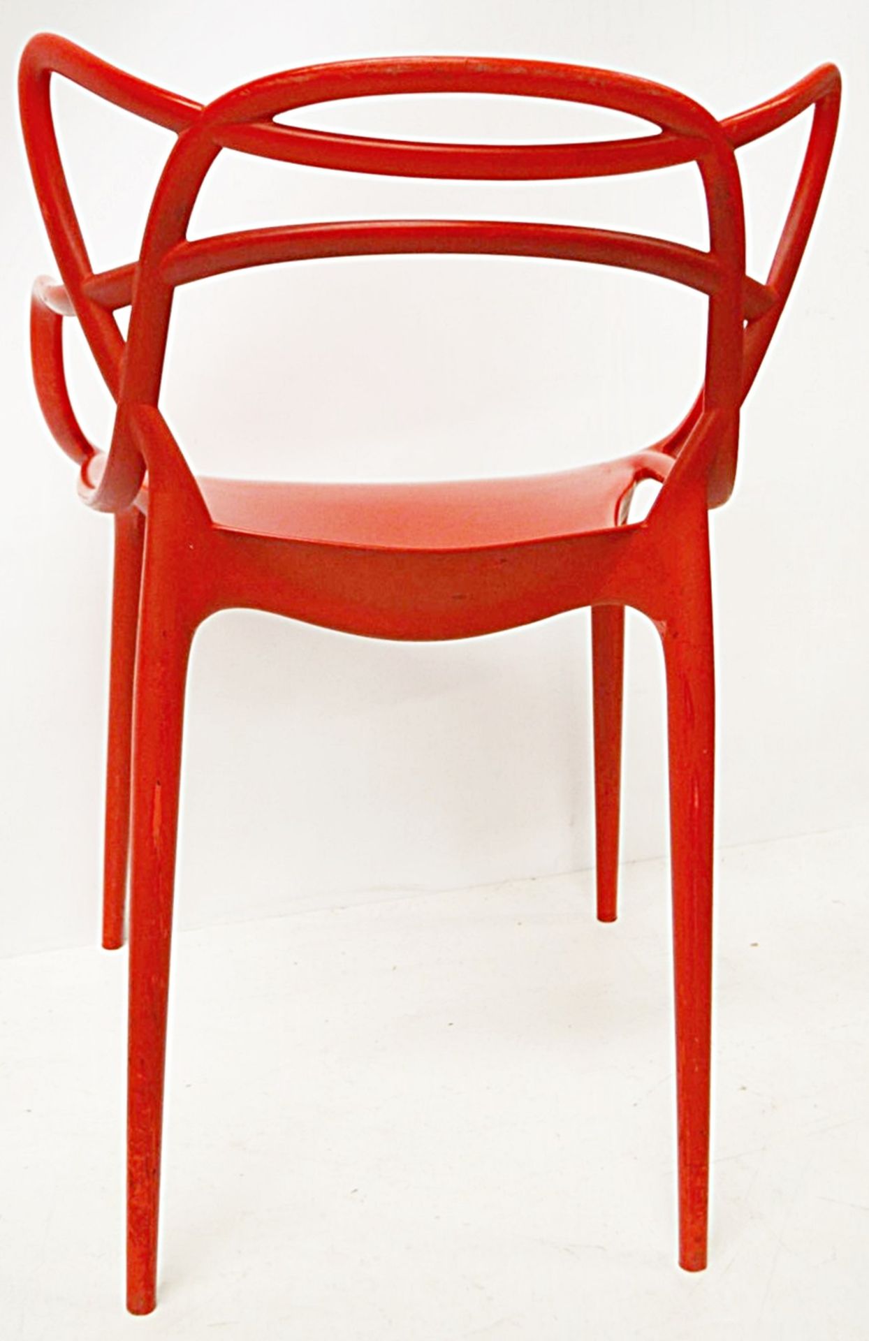 10 x Philippe Starck For Kartell 'Masters' Designer Red Gloss Bistro Chairs - Made In Italy - Used - Image 9 of 9