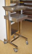 1 x Mobile Commercial Bakery Unit With Sieve Grid - Stainless Steel - H130 x W60 x D53 cms - CL455 -