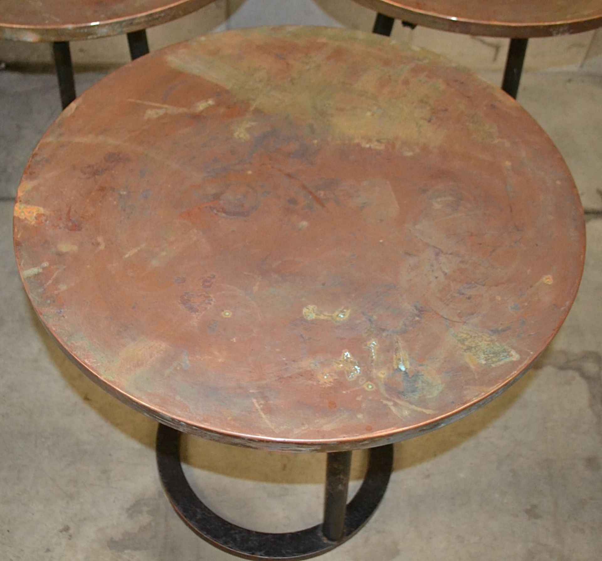 3 x Copper Topped Round Bar Tables - Dimensions: 60cm Diameter, Height 62cm - Bild 4 aus 6