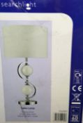 1 x Searchlight 1965WH 1 Light Table Lamp Chrome With Cream Glass Balls - Ref RLP2