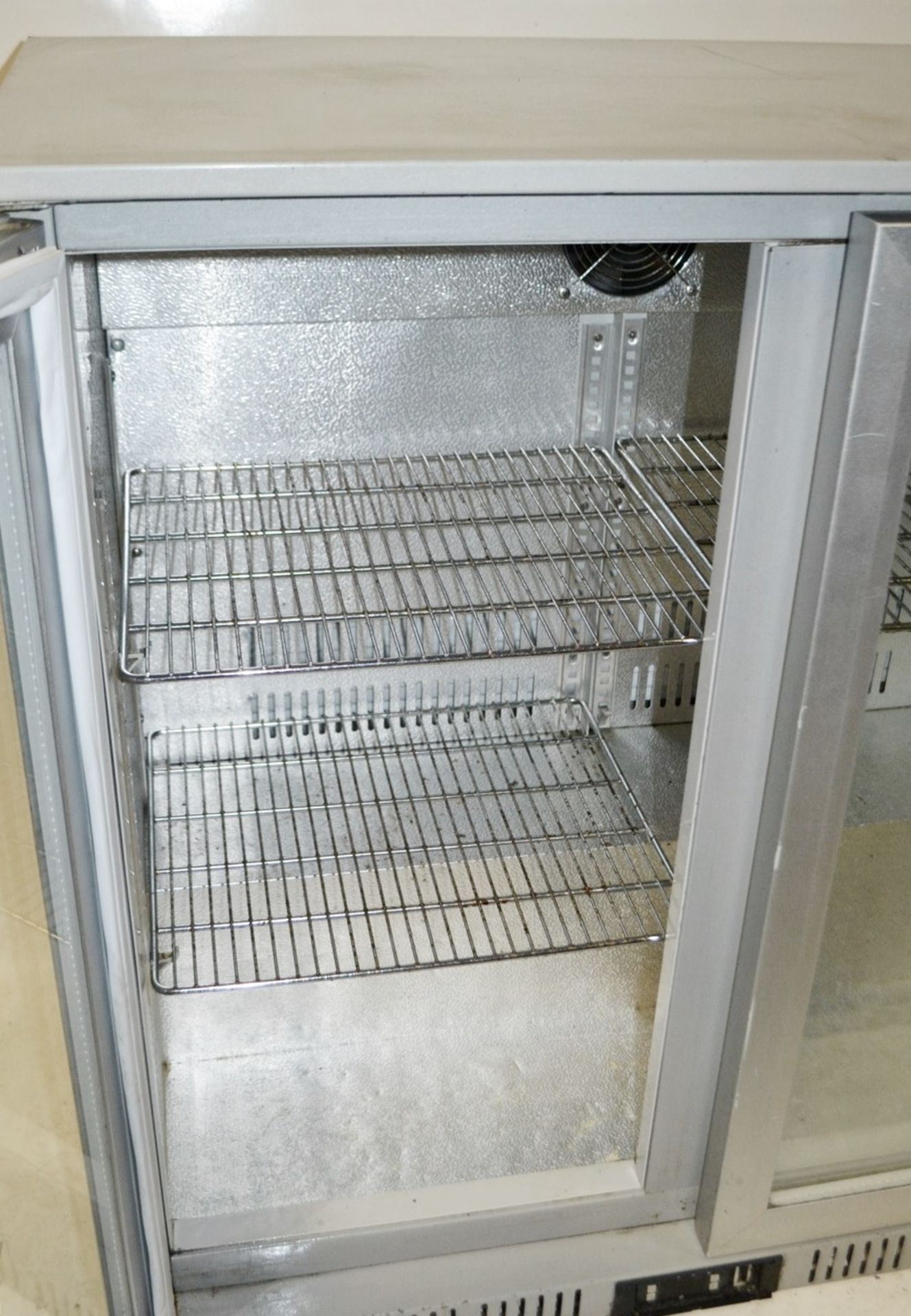 1 x Lec BC9007GlED Under-Counter 2-Door Commercial Bottle Cooler In Silver - Recently Removed From A - Image 4 of 4