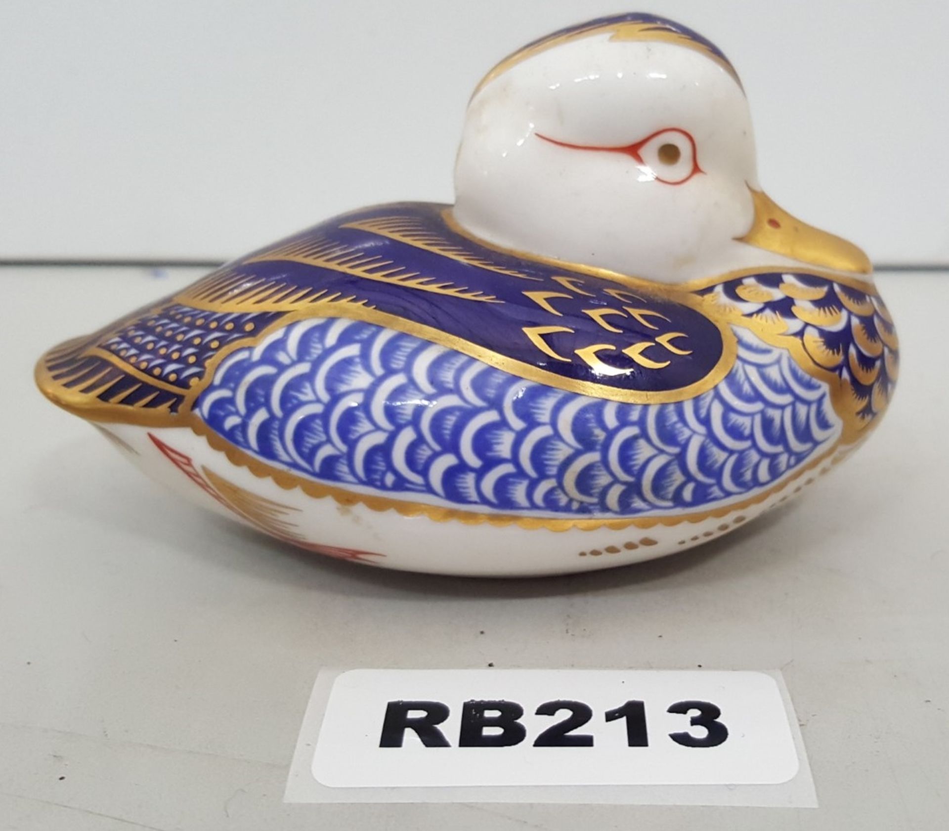 1 x Collectible Royal Crown Derby Duck China Paperweight - Ref RB213 I