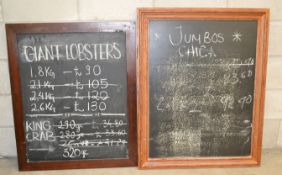 2 x Rustic Framed Double-sided Chalkboard Signs - Removed From A Well-known Themed Restaurant