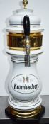 1 x Ornate Ceramic Krombacher Beer Dispenser Bar Pump - Height 65 cms - By Celli Dispensing