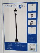 New In Box SEARCHLIGHT 82508BK Alex 1 Light Traditional Tall Outdoor Post Lamp - CL323 - REF:CQ329