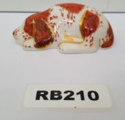 1 x Collectible Royal Crown Derby Puppy China Paperweight - Ref RB210 I