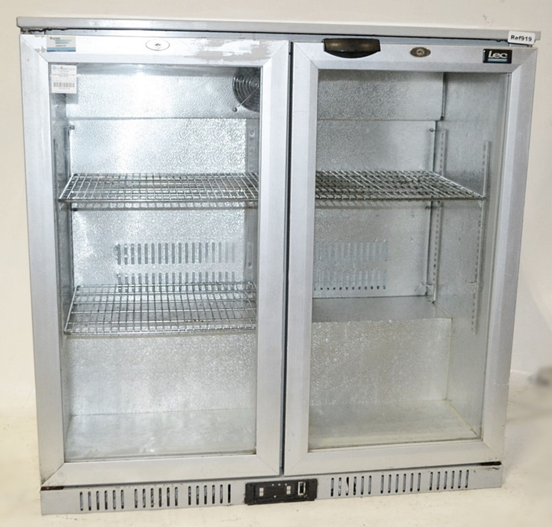 1 x Lec BC9007GlED Under-Counter 2-Door Commercial Bottle Cooler In Silver - Recently Removed From A - Image 2 of 4