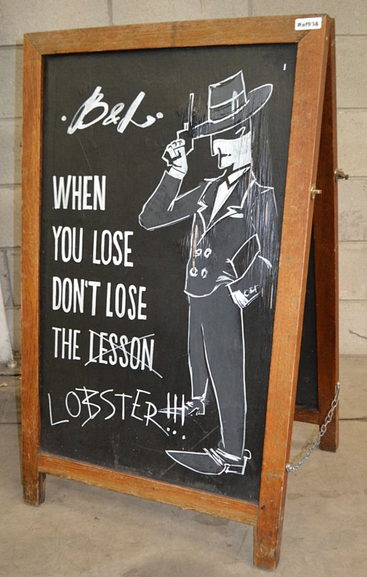 1 x Freestanding A-Frame Chalkboard Featuring Great Hand-Drawn Illustrations - Image 2 of 2