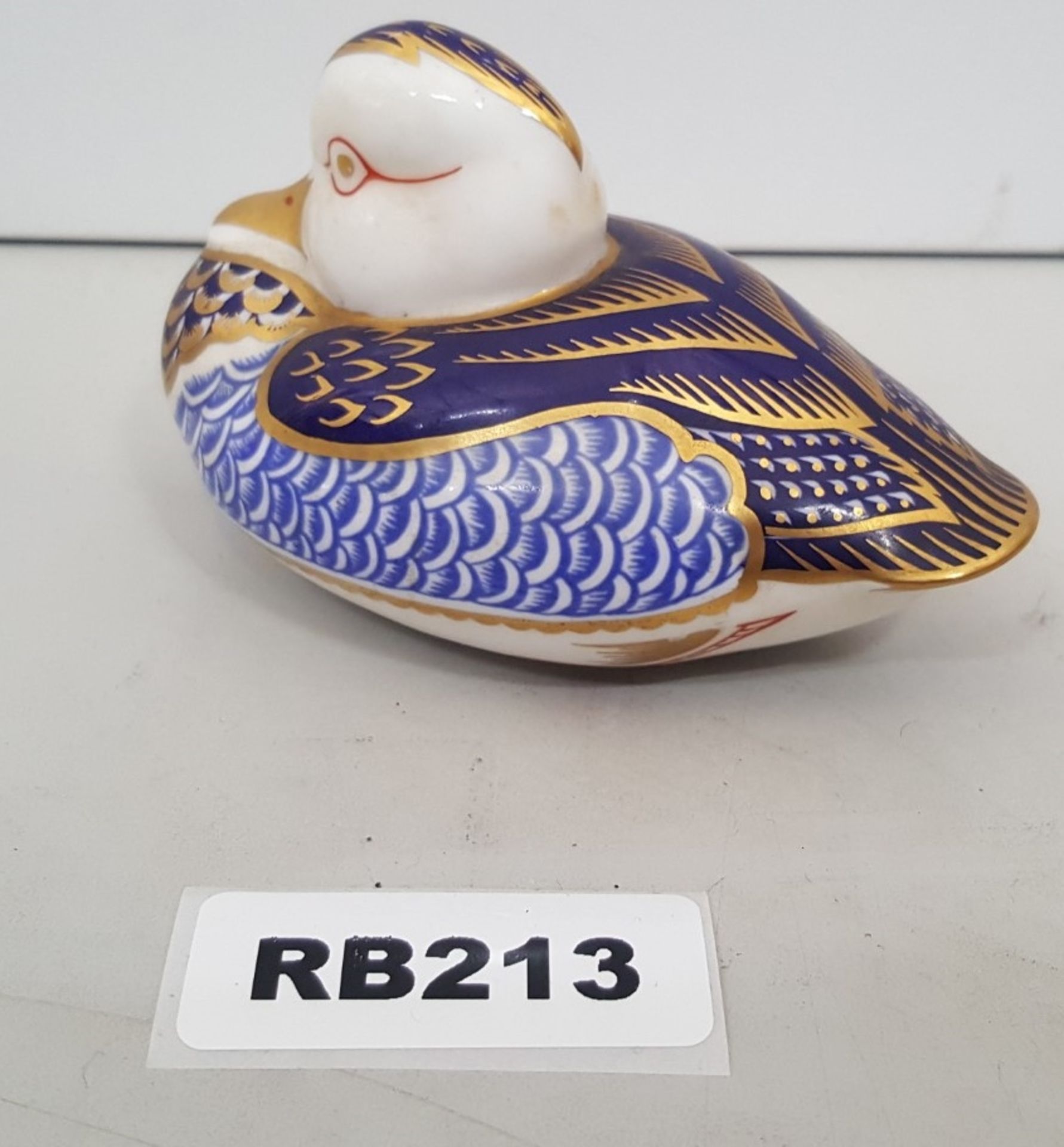 1 x Collectible Royal Crown Derby Duck China Paperweight - Ref RB213 I - Image 5 of 5