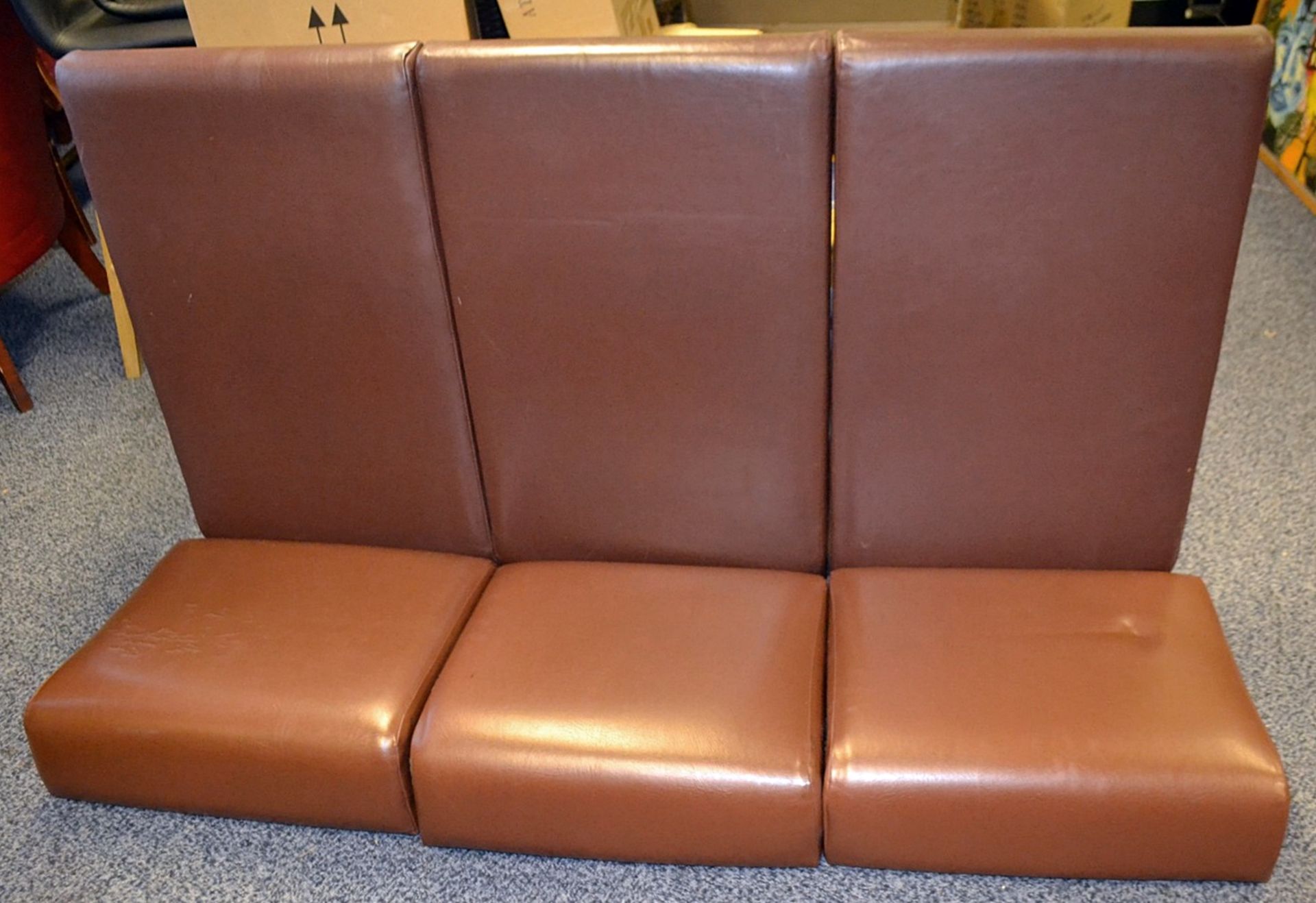 35 x Upholstered Booth Seating Seat And Back Cushions - From A Milan-style City Centre Cafe - Image 5 of 7