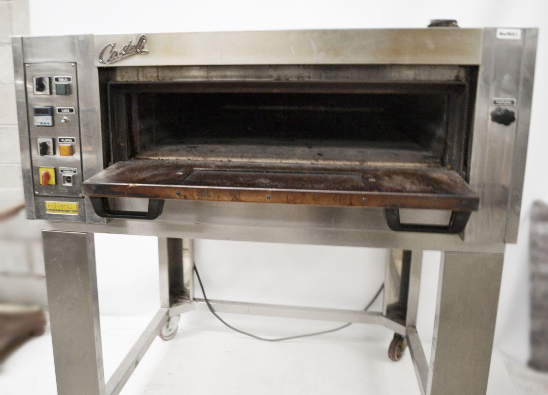 1 x Castelli Forni 'SUPER PIZZA' Commercial Pizza Oven And Stand With Castors - Image 2 of 9