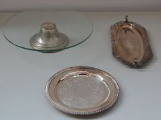 3 x Antique Serving Trays / Cake Stand (2 Of Them Plated Silver) - Ref J2187 - CL314 - Location: