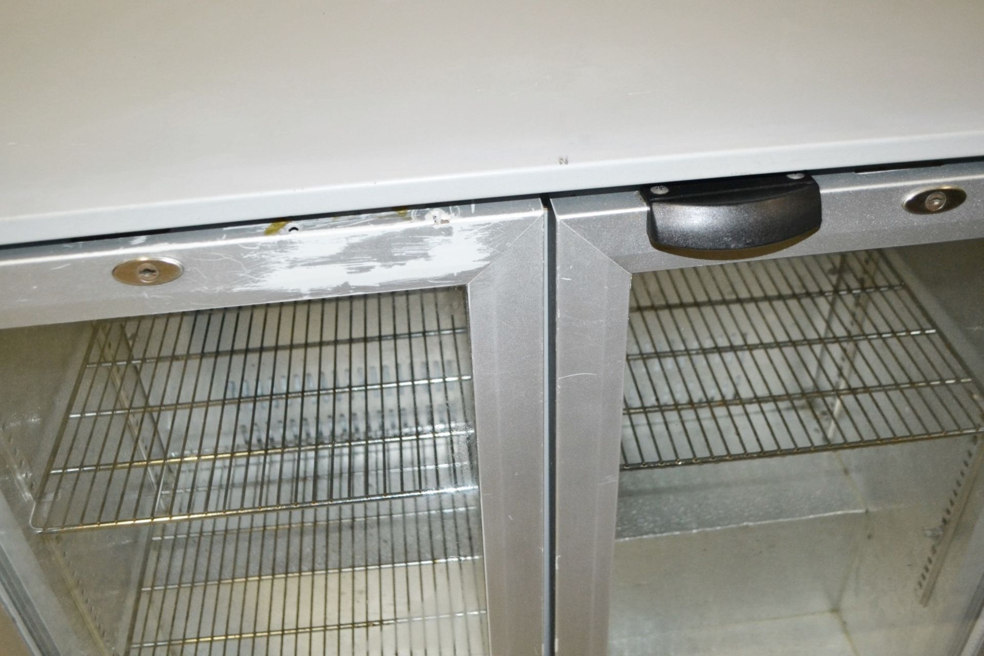 1 x Lec BC9007GlED Under-Counter 2-Door Commercial Bottle Cooler In Silver - Recently Removed From A - Image 3 of 4
