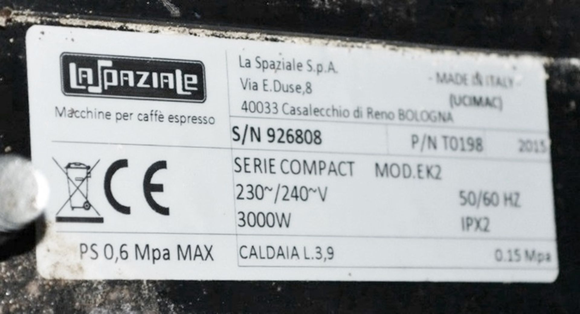 1 x La Spaziale EK2 Compact 2 Group Espresso Coffee Machine - Bright Red Finish - CL350 - Ref210 - Image 6 of 6