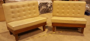 Pair Of Cream Faux Leather Seating Booths - Ref000