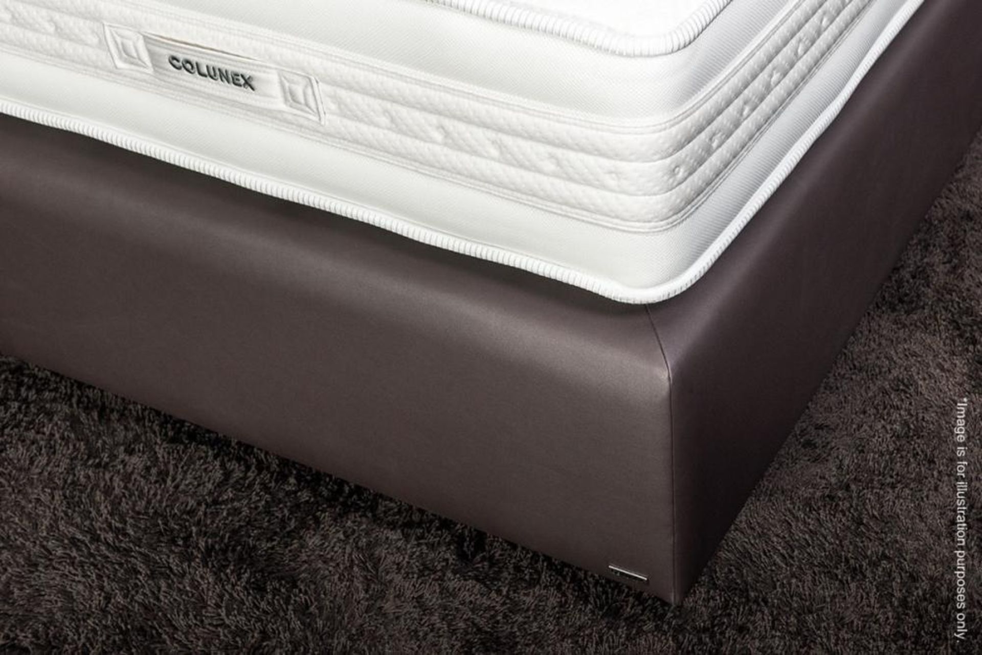 1 x Colunex 'Easy' Kingsize Bed Base - Upholstered In Grey Leather With Stylish Metal Feet - Dimensi - Bild 7 aus 11