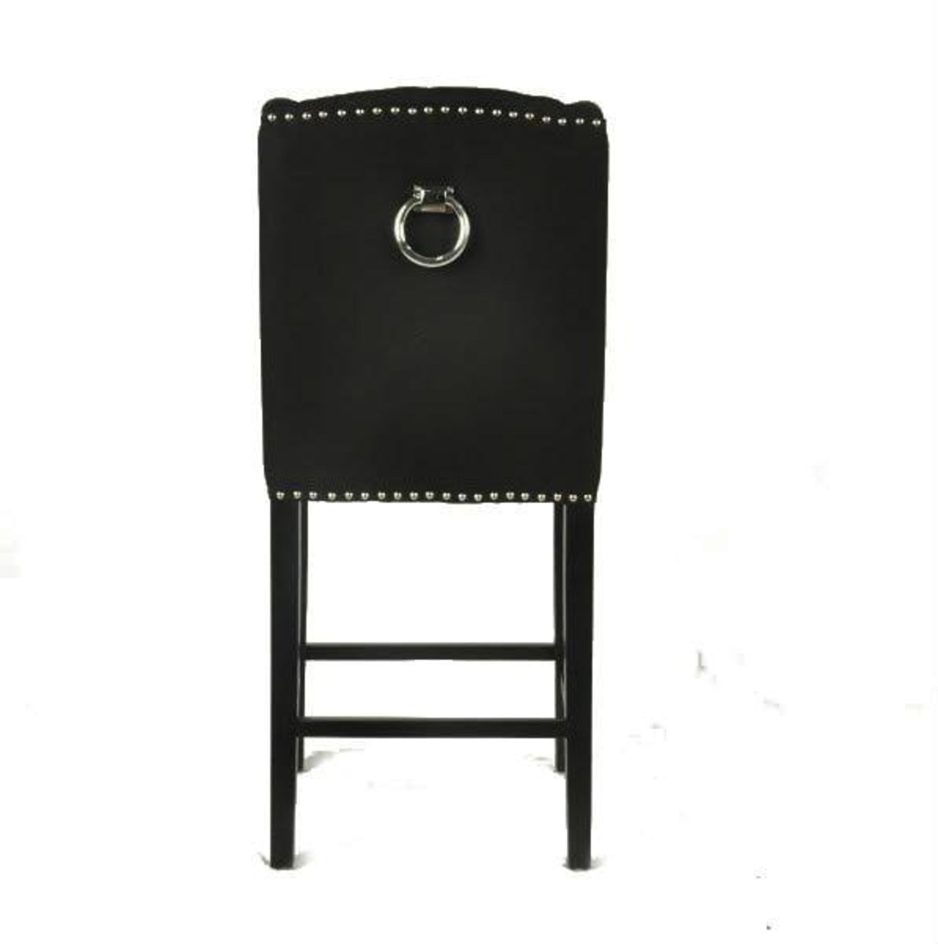2 x HOUSE OF SPARKLES Luxury Wing Back Bar Stools Richly Upholstered In Black Velvet - Brand New - Image 2 of 8