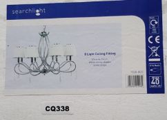 New In Box SEARCHLIGHT 1038-8CC Simplicity 8 Light Ceiling Light Polished Chrome - CL323 - REF:CQ338