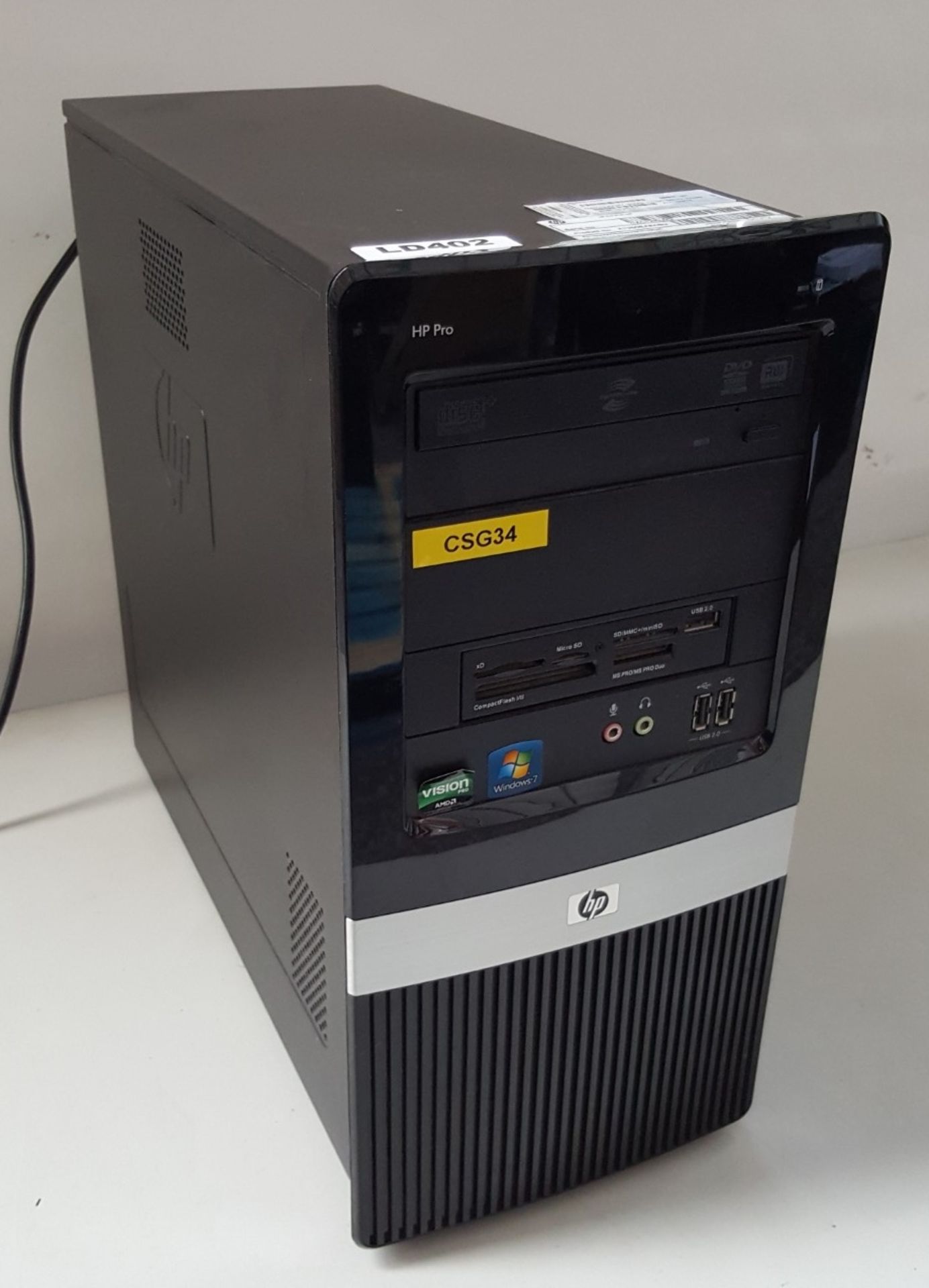 1 x HP Pro 3125 MT Athlon X3 440 Processor 3GHz 3GB RAM Desktop PC - Ref LD402 - Image 4 of 10