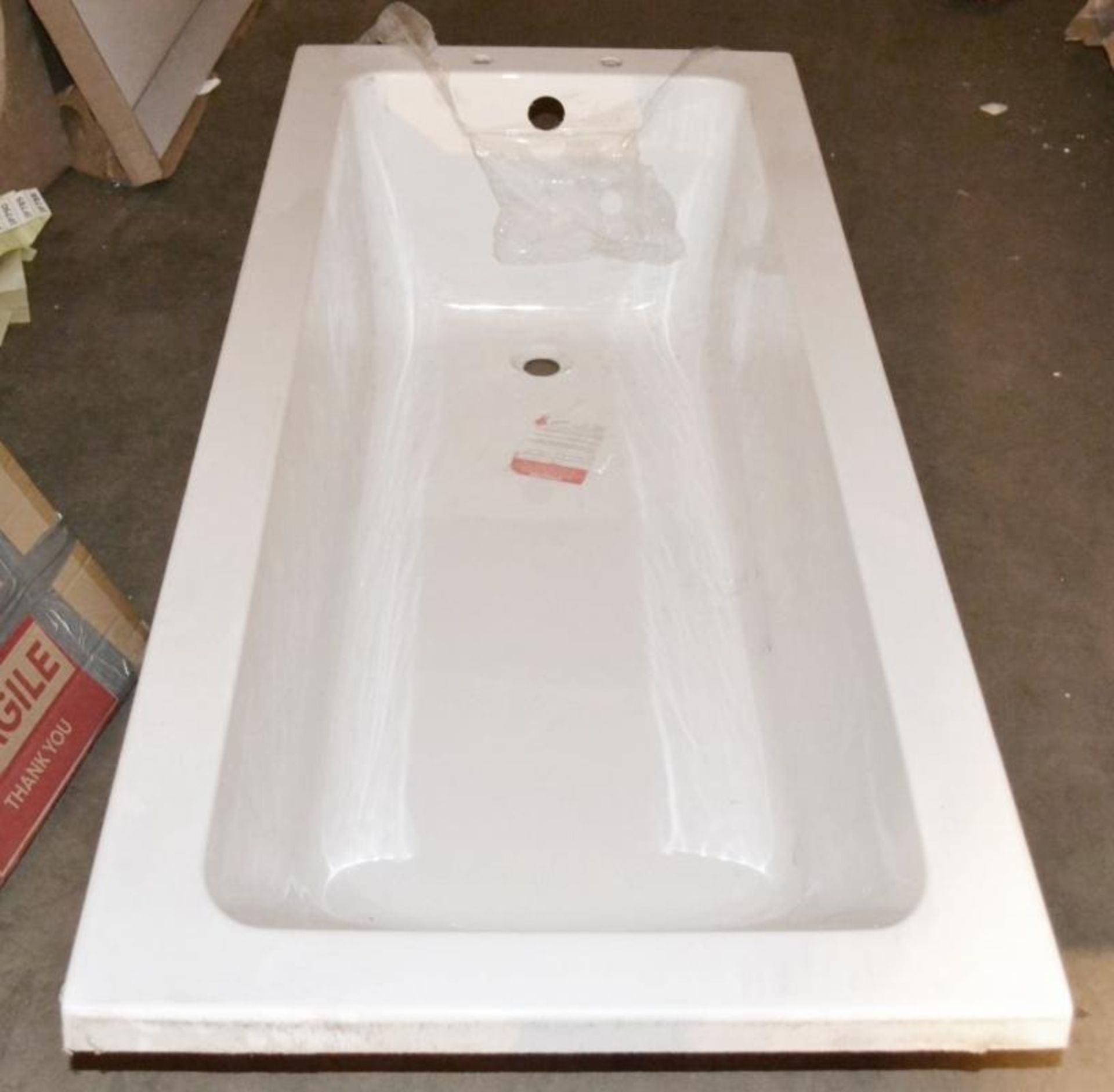 1 x 1700 x 700 Acrylic Straight 2-Tap Hole Bath - New / Unused Stock - CL269 - Ref LH286 - Location: