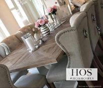 1 x HOUSE OF SPARKLES 'Lincoln' Large Solid Wood Dining Table With Legs In White - Brand New Stock