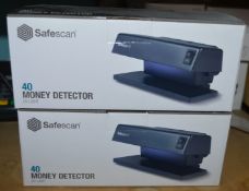 2 x Safescan 40 UV Counterfeit Money Detectors - New and Unused - RRP £60 - Ref BB1651 - CL011 -