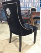 6 x HOUSE OF SPARKLES Vintage-style Button-Back LION Dining Chairs Richly Upholstered In BLACK