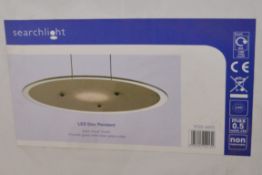 2 x Searchlight 3725-40SS 35 Light LED Ceiling Pendants Satin Silver - Brand New and Boxed - Ref