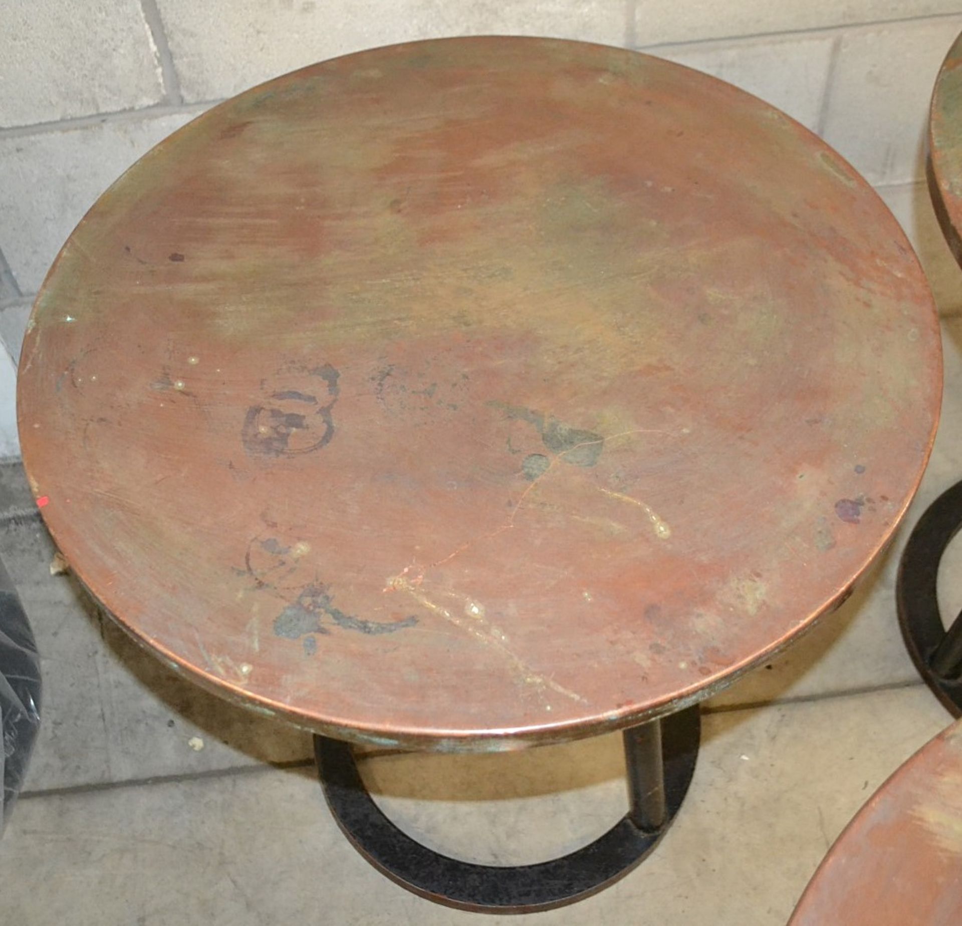 3 x Copper Topped Round Bar Tables - Dimensions: 60cm Diameter, Height 62cm - Bild 5 aus 6