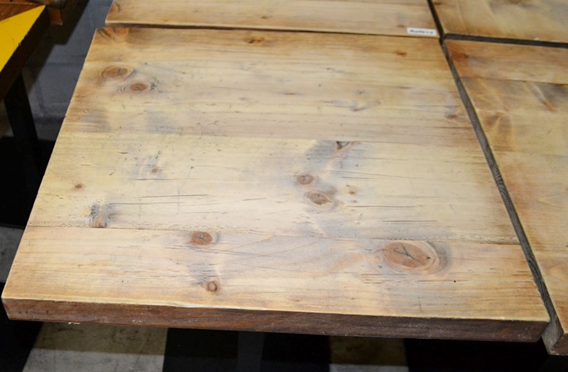 5 x Assorted Rustic Wood Topped Bisto Tables - Recently Removed From A Mexican Themed Bar & Grill - Bild 6 aus 7