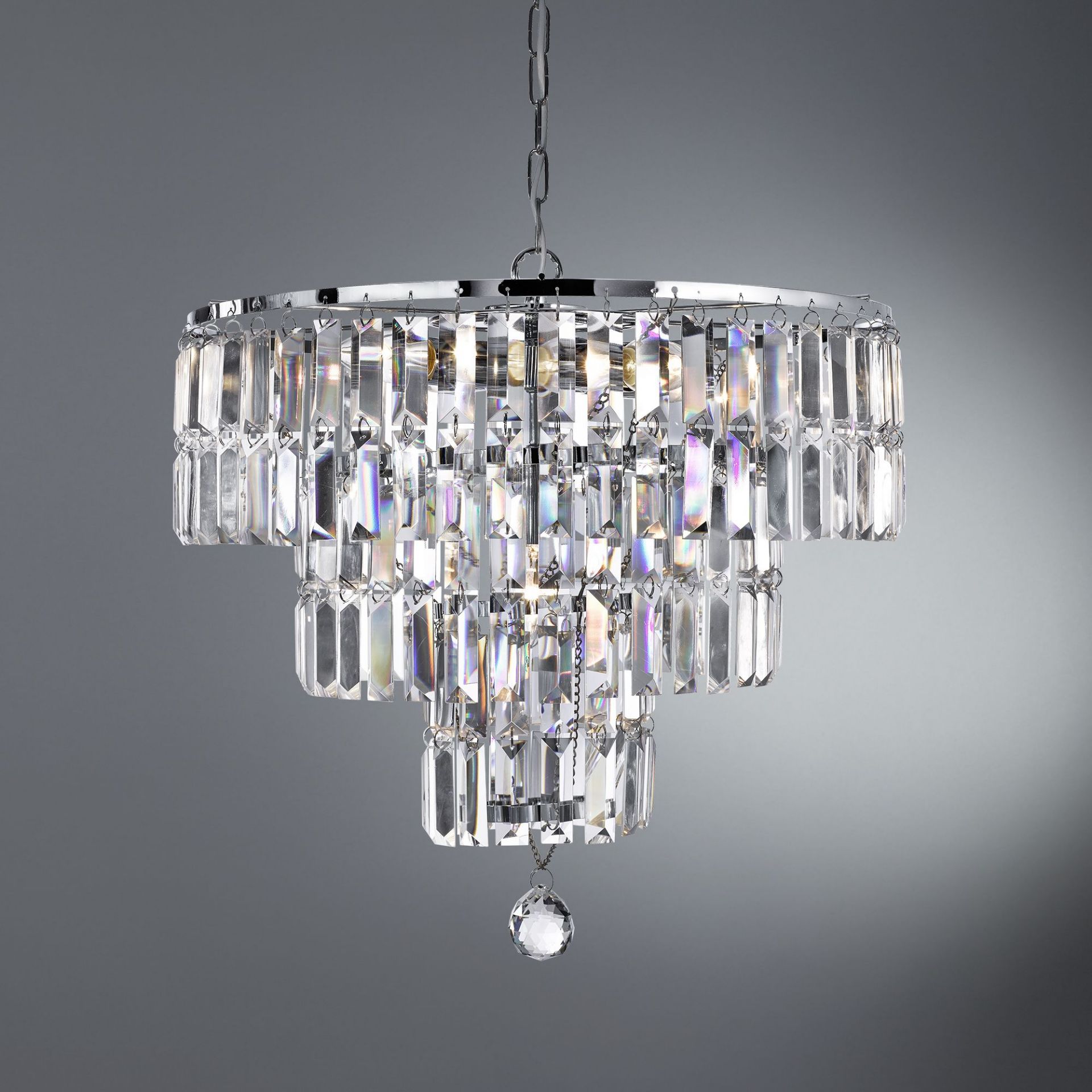 1 x Searchlight Empire 5 Light Crystal Ceiling Light Polished Chrome - Product Code 1375-5CC - New - Image 2 of 2