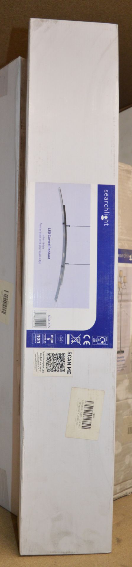 1 x Searchlight LED Curved Bar Ceiling Light With Silver Finish and Frosted/Clear Glass Panel - - Image 2 of 2