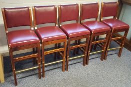 5 x Restaurant/Bar Red Faux Leather Stools - Ref601