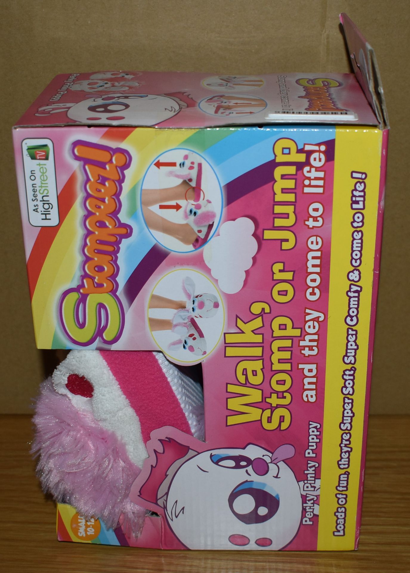 25 x Stompeez Pink Perky Puppy Slippers - Fleece Slip-On Children's Slippers - Size Small 10 to 12 - - Image 3 of 10
