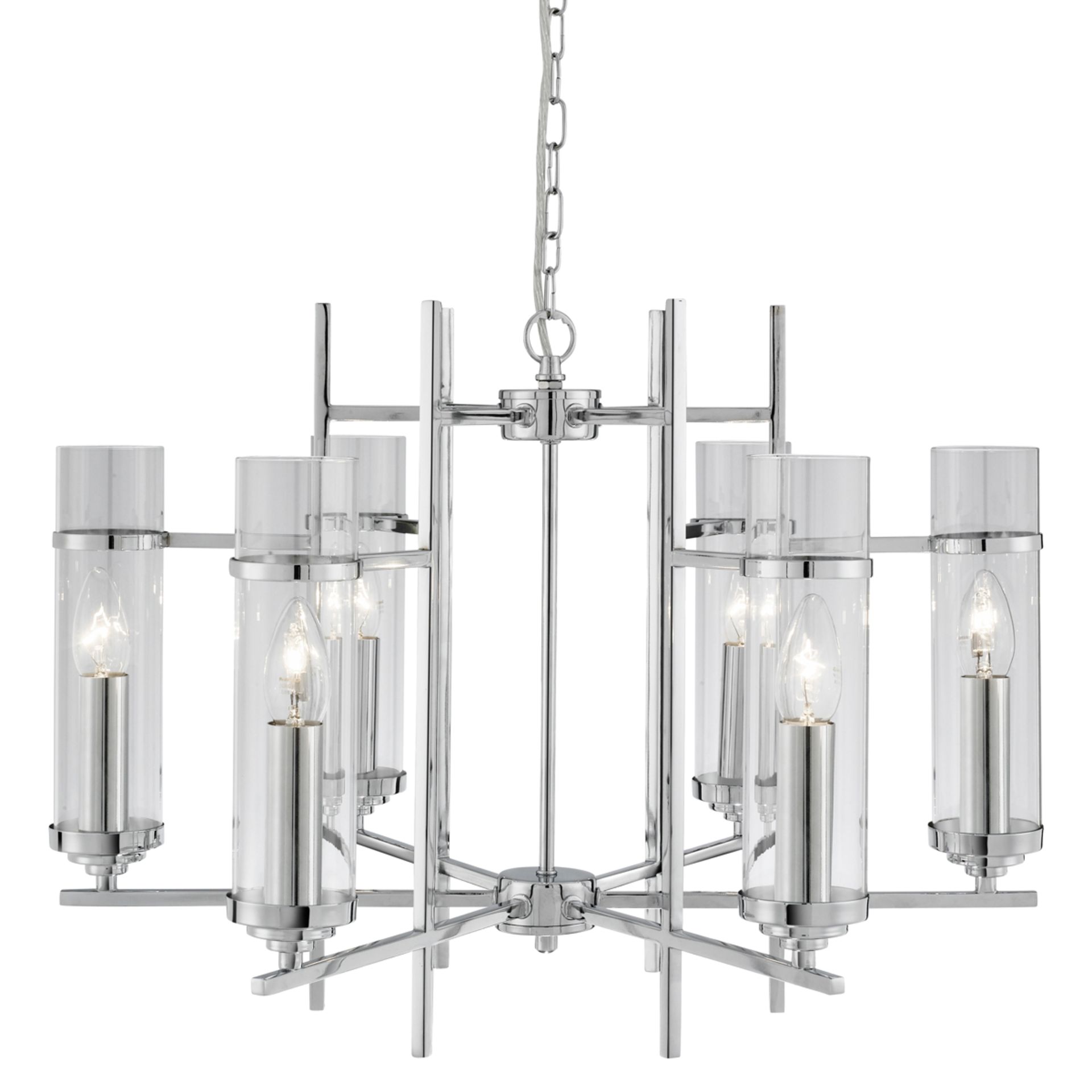 1 x Searchlight Milo 6 Light Ceiling Light Polished Chrome - Ex Display Stock - CL298 - Product Code - Image 2 of 4