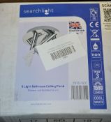 5 x Searchlight 5-Light Bathroom Ceiling Flush with Bubbled Acrylic and Chrome Rods - 2375-5CC - New