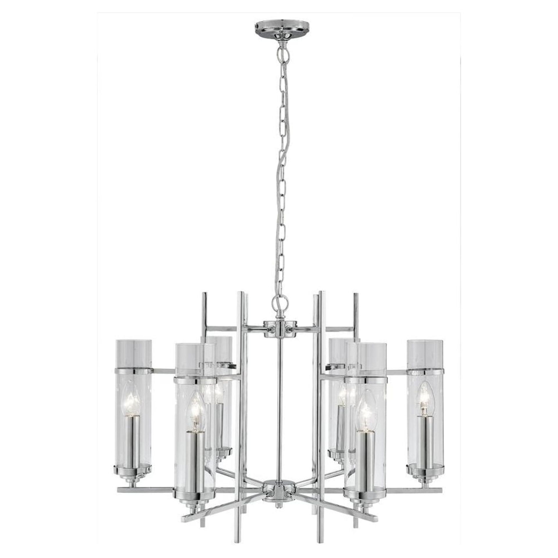 1 x Searchlight Milo 6 Light Ceiling Light Polished Chrome - Ex Display Stock - CL298 - Product Code