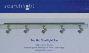 2 x Searchlight Top Hat Spotlight Bars in Satin Silver - Product Code 7845-5 - New Boxed Stock -