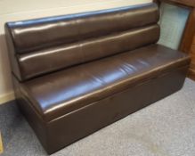 1 x Dark Brown Faux Leather Steating Booth - Ref600