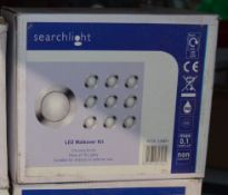 4 x Searchlight LED Light Walkover Kits - Each Pack Includes 10 Floor Lights With Chrome Finish -