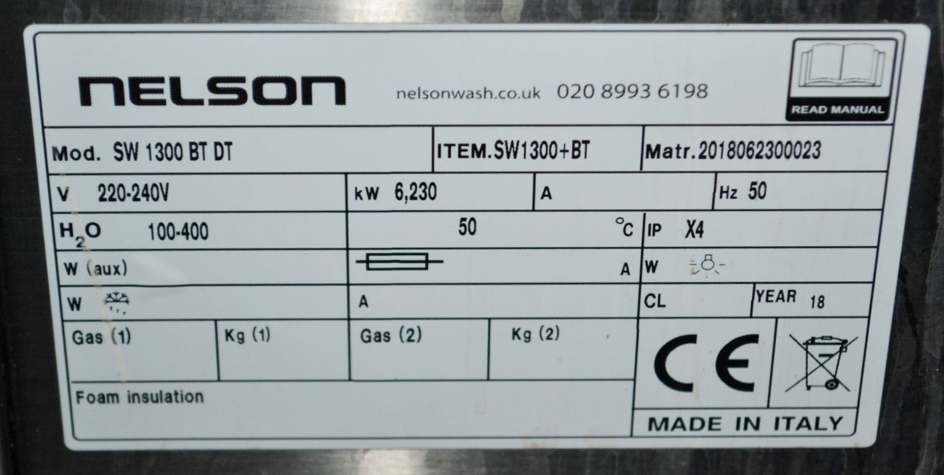 1 x NELSON Commercial Pass Through Dishwasher - Model SW1300 - CL350 - Ref215 - Location: Altrincham - Image 4 of 7