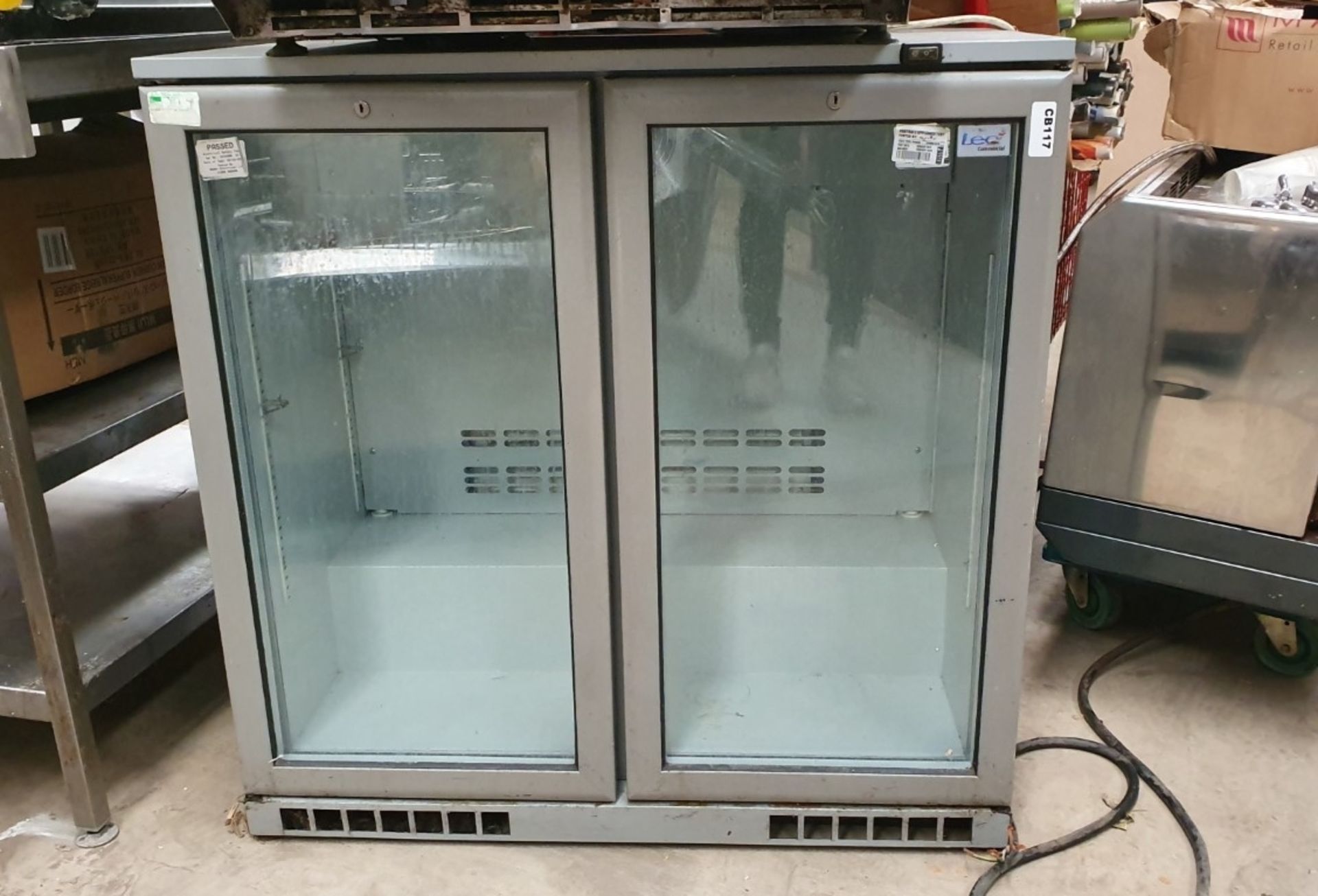 1 x Lec 2-Door Commercial Glass Chiller - Ref: CB117 - CL423 - Location: Altrincham WA14