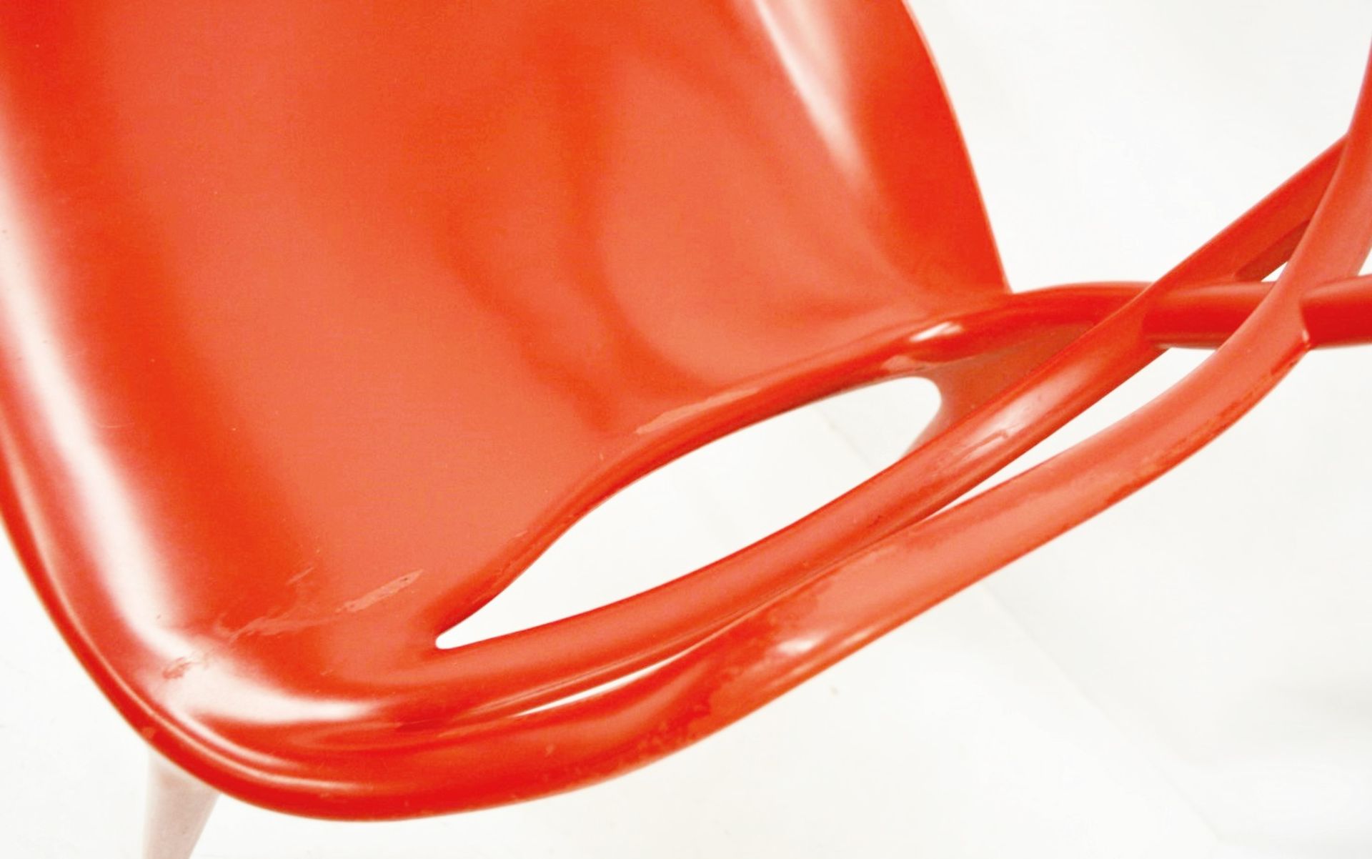 10 x Philippe Starck For Kartell 'Masters' Designer Red Gloss Bistro Chairs - Made In Italy - Used - Image 3 of 9