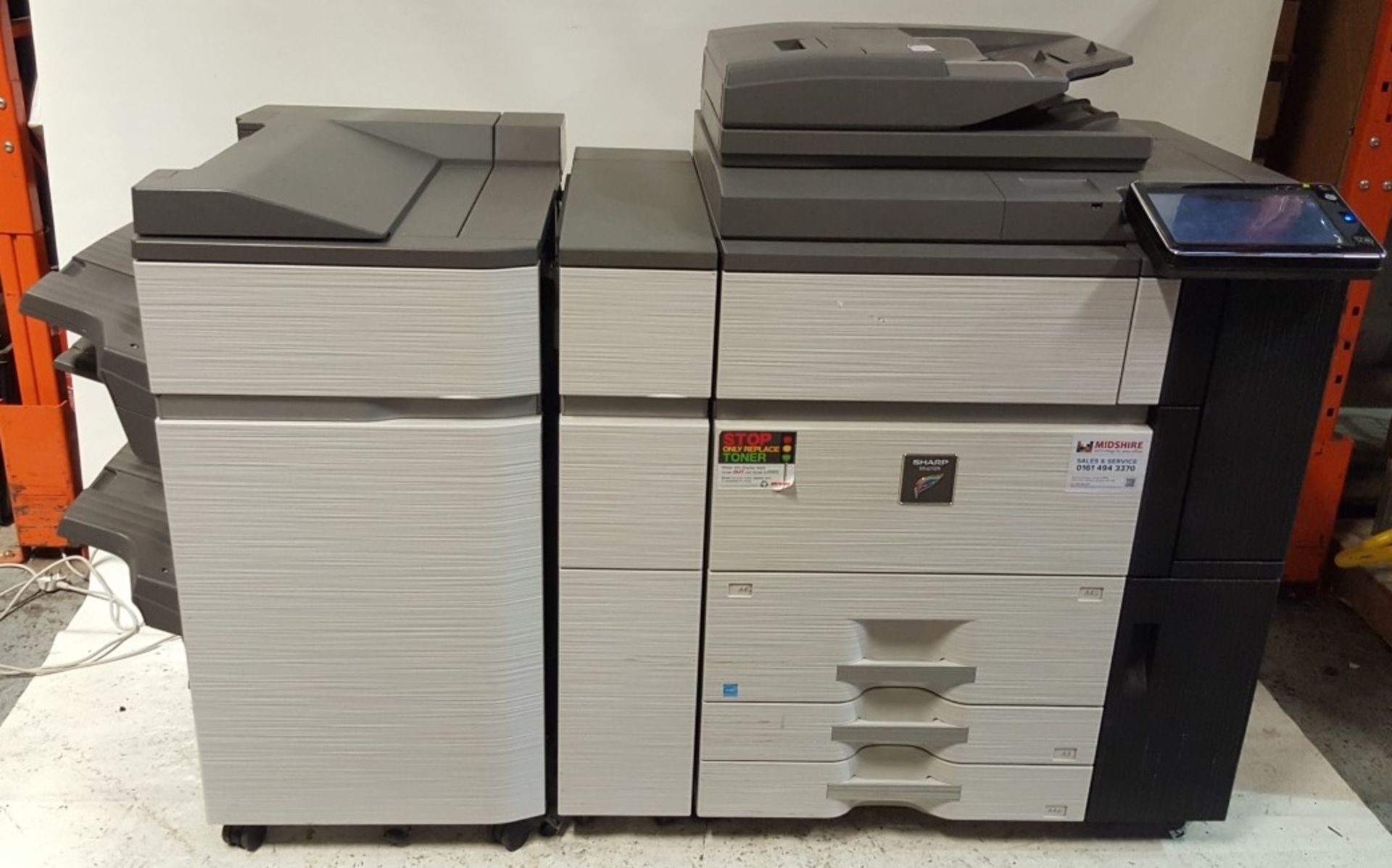 1 x Sharp MX6240N Office Printer + Saddle Stitch Finisher & Curl Correction Unit - CL452 -REF:Ref706