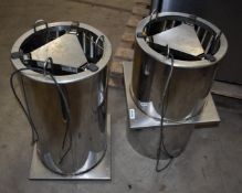 2 x Stainless Steel Plate Warmer Dispensers - W45 x W45 cms - CL357 - Location: Altrincham WA14
