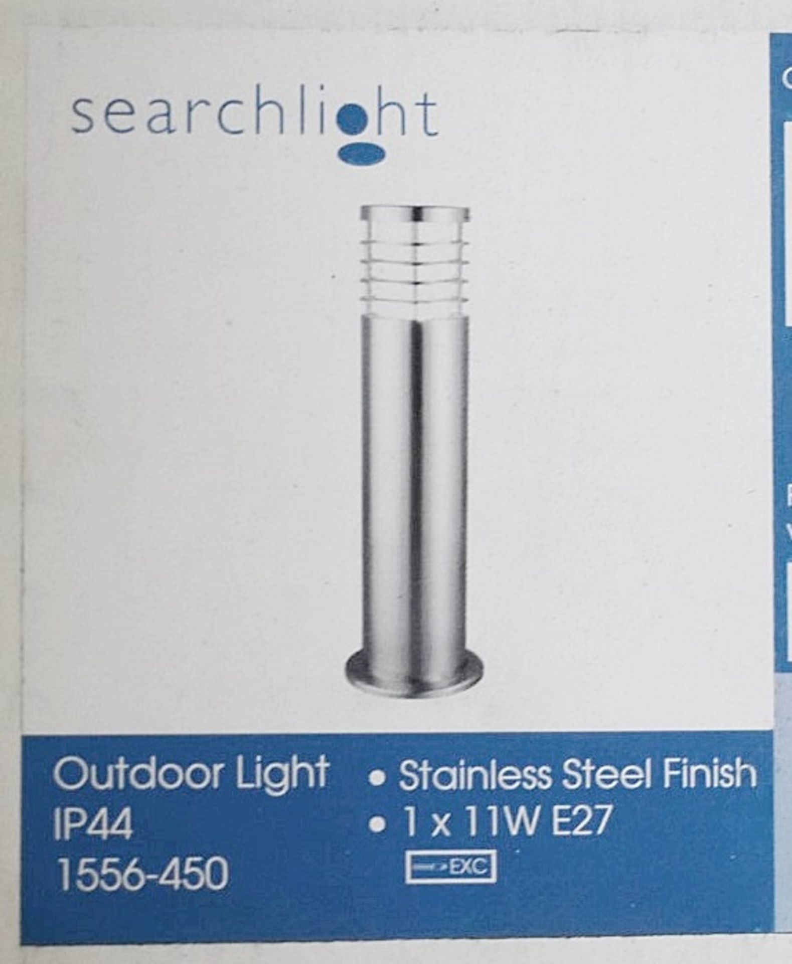 3 x Searchlight 'Lourve' Single Light Outdoor Post Lights In Stainless Steel Finish - 1556-450/PalH - Bild 2 aus 2