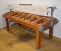 1 x Bakery Retail Display Unit - Contemporary Ex Supermarket Display Table With Undershelves, Canopy